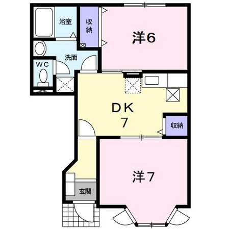 近鉄富田駅 徒歩17分 1階の物件間取画像